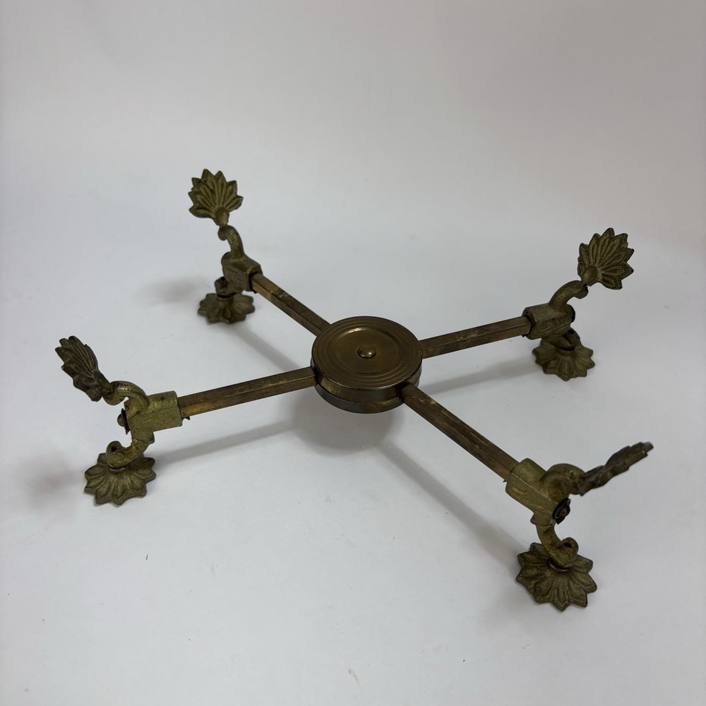 Decorative Adjustable Expandable Brass Footed Trivet Casserole Dish Bowl Holder
